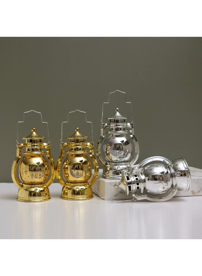 Home Care Ramadan Mubarak LED Hanging Lantern â€“ Premium Islamic Decorative Lamp (Warm Light, Silver) 12.5 Ã— 7.7 Ã— 5.8 cm - Image 4